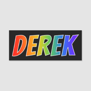Vorname "DEREK": Spaß-Regenbogen-Farbton Namensschild