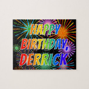 Vorname "DERRICK", Spaß "GLÜCKLICHER GEBURTSTAG" Puzzle
