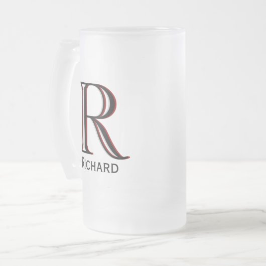 Vorname des benutzerdefinierten 3-farbigen Monogra Mattglas Bierglas (Vorderseite Links)