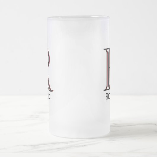 Vorname des benutzerdefinierten 3-farbigen Monogra Mattglas Bierglas (Mittel)