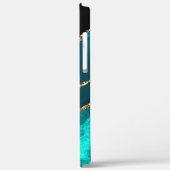 Vorname des eleganten Aquamarin Black Gold Monogra Case-Mate iPhone Hülle (Rückseite / Links)
