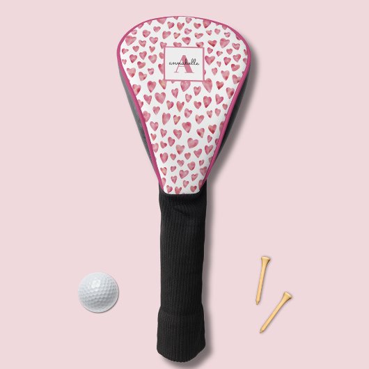 Vorname des rosa Heftmonogramms Golf Headcover