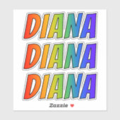 Vorname "DIANA" mit/ Fun Rainbow Coloring Aufkleber (Blatt)