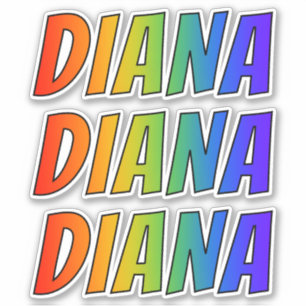 Vorname "DIANA" mit/ Fun Rainbow Coloring Aufkleber