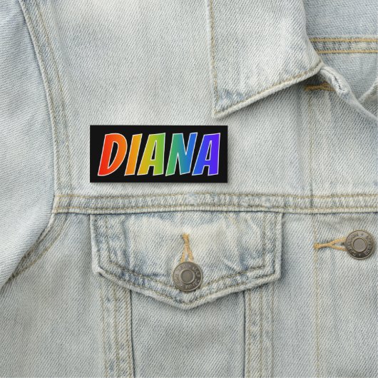 Vorname "DIANA": Spaß-Regenbogen-Farbton Namensschild (Beispiel)