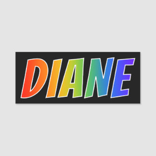 Vorname "DIANE": Spaß-Regenbogen-Farbton Namensschild