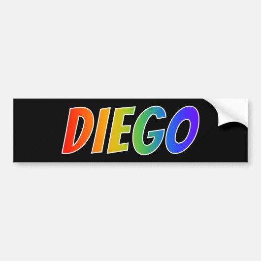 Vorname "DIEGO": Spaß-Regenbogen-Farbton Autoaufkleber (Vorne)