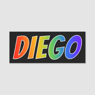 Vorname "DIEGO": Spaß-Regenbogen-Farbton Namensschild