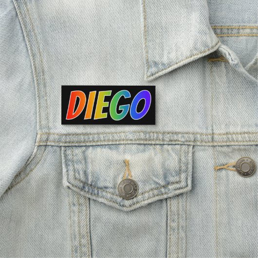 Vorname "DIEGO": Spaß-Regenbogen-Farbton Namensschild (Beispiel)
