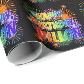 Vorname "DILLON", Fun "HAPPY BIRTHDAY" Geschenkpapier (Rolleneckpunkt)