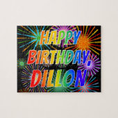 Vorname "DILLON", Fun "HAPPY BIRTHDAY" Puzzle (Horizontal)