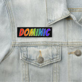 Vorname "DOMINIC": Spaß-Regenbogen-Farbton Namensschild (Beispiel)