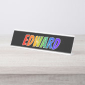 Vorname "EDWARD": Fun Rainbow Coloring Schreibtischnamensplakette (Vorderseite )