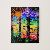 Vorname "ELEANOR", Fun "HAPPY BIRTHDAY" Puzzle (Vertikal)