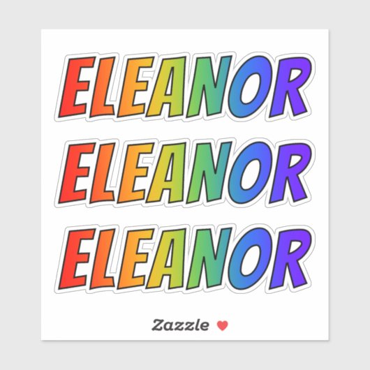 Vorname "ELEANOR" mit/ Fun Rainbow Coloring Aufkleber (Blatt)