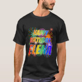 Vorname "ELENA", Fun "HAPPY BIRTHDAY" T-Shirt (Vorderseite)