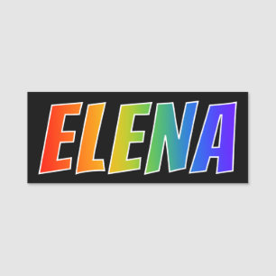 Vorname "ELENA": Spaß-Regenbogen-Farbton Namensschild