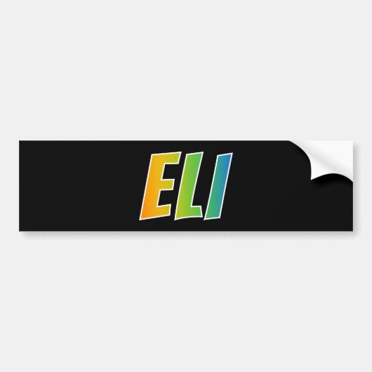Vorname "ELI": Fun Rainbow Coloring Autoaufkleber (Vorne)