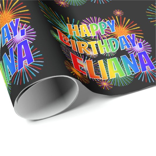 Vorname "ELIANA", Fun "HAPPY BIRTHDAY" Geschenkpapier (Rolleneckpunkt)