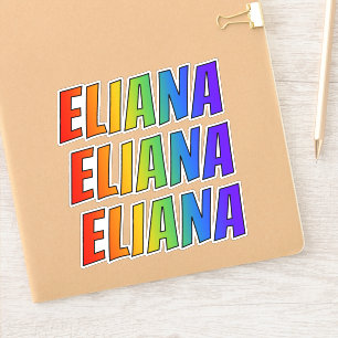 Vorname "ELIANA" mit Spaß-Regenbogen-Farbton Aufkleber