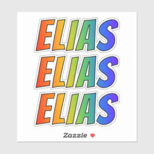Vorname "ELIAS" mit Spaß-Regenbogen-Farbton Aufkleber