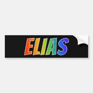 Vorname "ELIAS": Spaß-Regenbogen-Farbton Autoaufkleber