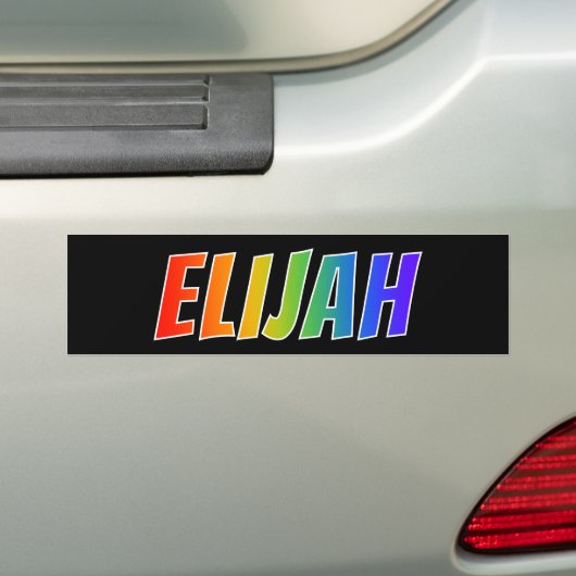 Vorname "ELIJAH": Fun Rainbow Coloring Autoaufkleber (Auf Auto)