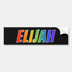 Vorname "ELIJAH": Fun Rainbow Coloring Autoaufkleber