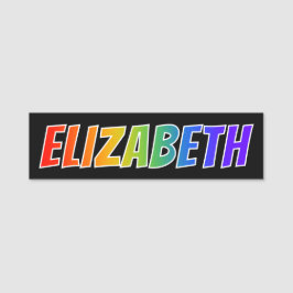 Vorname "ELIZABETH": Spaß-Regenbogen-Farbton Namensschild