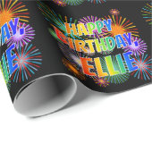 Vorname "ELLIE", Fun "HAPPY BIRTHDAY" Geschenkpapier (Rolleneckpunkt)