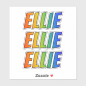 Vorname "ELLIE" mit/ Fun Rainbow Coloring Aufkleber (Blatt)