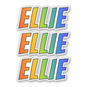 Vorname "ELLIE" mit/ Fun Rainbow Coloring Aufkleber