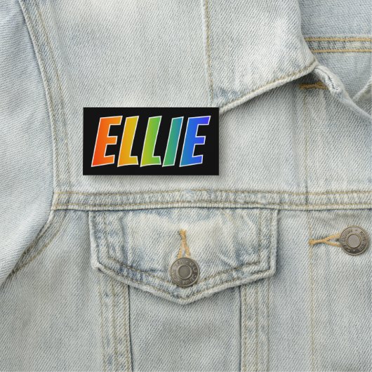 Vorname "ELLIE": Spaß-Regenbogen-Farbton Namensschild (Beispiel)
