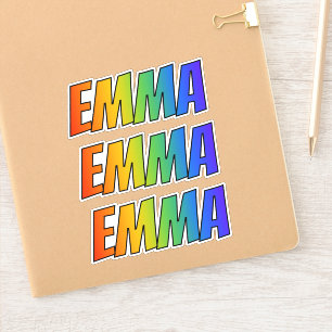 Vorname "EMMA" mit/ Fun Rainbow Coloring Aufkleber