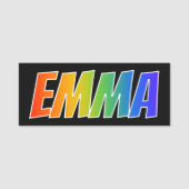 Vorname "EMMA": Spaß-Regenbogen-Farbton Namensschild (Vorderseite)