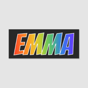 Vorname "EMMA": Spaß-Regenbogen-Farbton Namensschild