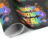 Vorname "ERIC", Fun "HAPPY BIRTHDAY" Geschenkpapier (Rolleneckpunkt)