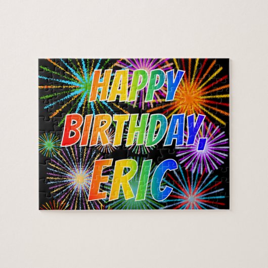 Vorname "ERIC", Fun "HAPPY BIRTHDAY" Puzzle (Horizontal)