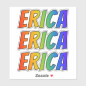 Vorname "ERICA" mit/ Fun Rainbow Coloring Aufkleber (Blatt)