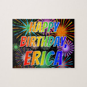 Vorname "ERICA", Spaß "GLÜCKLICHER GEBURTSTAG" Puzzle