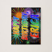 Vorname "ERICA", Spaß "GLÜCKLICHER GEBURTSTAG" Puzzle (Vertikal)