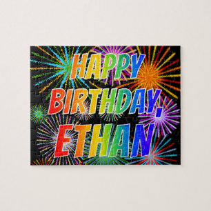 Vorname "ETHAN", Fun "GLÜCK BIRTHTAG" Puzzle