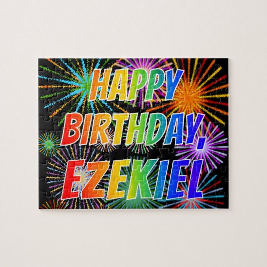 Vorname "EZEKIEL", Fun "HAPPY BIRTHDAY" Puzzle (Horizontal)