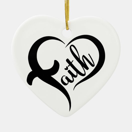 Vorname | Faith Inspiration Black Typografy Keramik Ornament (Vorne)