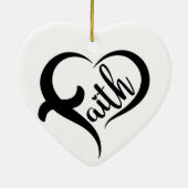 Vorname | Faith Inspiration Black Typografy Keramik Ornament (Hinten)