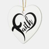 Vorname | Faith Inspiration Black Typografy Keramik Ornament (Links)