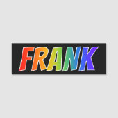 Vorname "FRANK": Spaß-Regenbogen-Farbton Namensschild (Vorderseite)