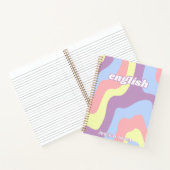 Vorname für abstrakt rosa Lila Wavy Lines Notizblock (Innenseite)