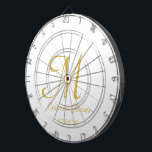 Vorname für das elegante White Gold Monogram Dartscheibe<br><div class="desc">Elegantes Monogramm mit Anfangsname Custom Dart Board</div>
