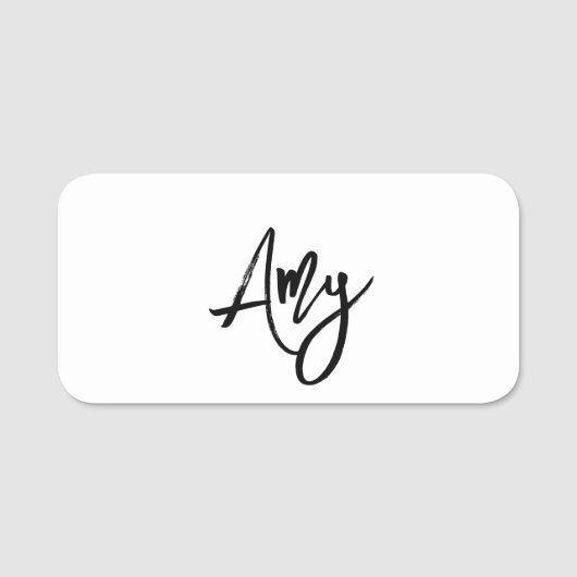 Vorname für das Skript mit schwarzer Pinselspitze Namensschild (Vorderseite)